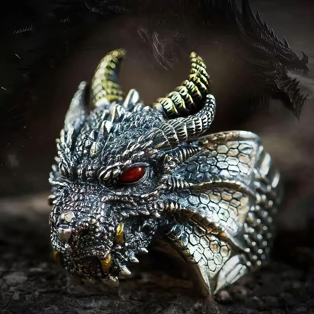 Bague tete de online dragon