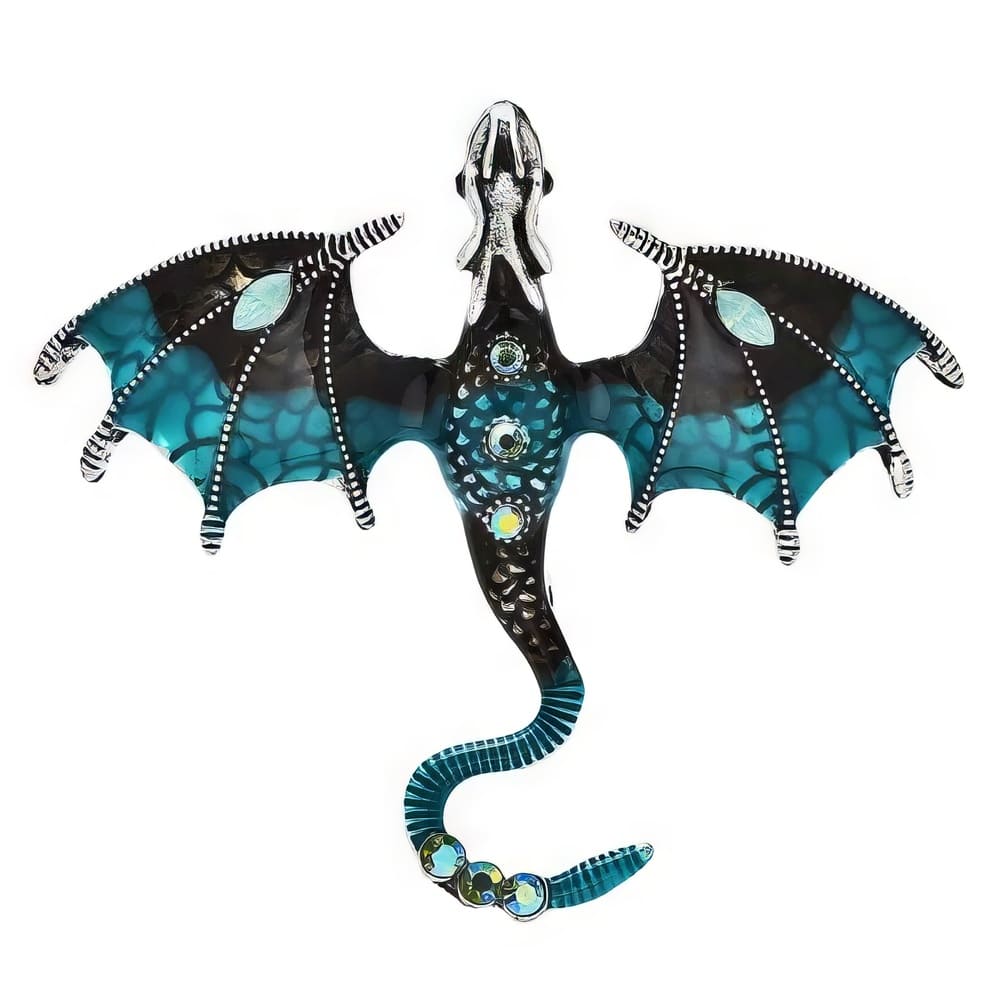 Broche Dragon émaillé Vert - Acier Inoxydable - Bijou Original Pour Dragon Addict