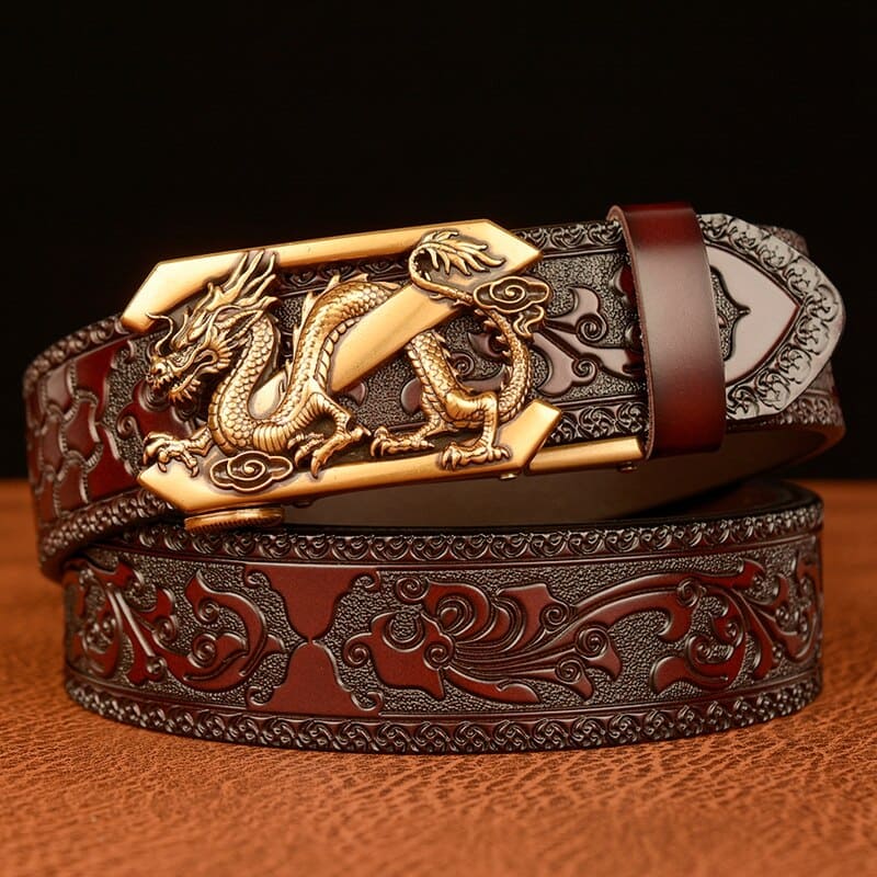 Ceinture Dragon<br> Cuir Blanc