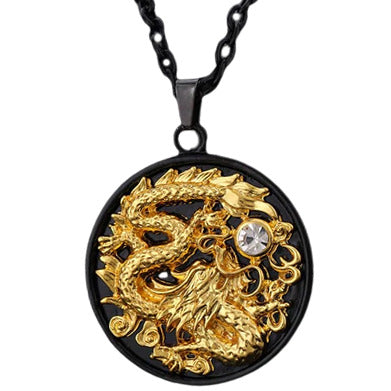 Collier Dragon Chinois Strass