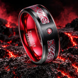 Anneau Dragon Celtique Rouge