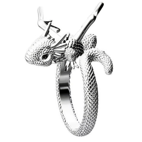 Bague Dragon Femme 3D Enroulé