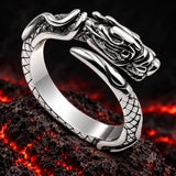 Bague Dragon <br> Regard Saillant (Argent)