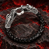 Bracelet Dragon <br> Tête Rebelle (Cuir)
