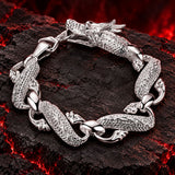 Bracelet Dragon <br> Torsadé Argent Plaqué