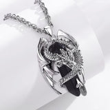 Collier Dragon Pierre Obsidienne