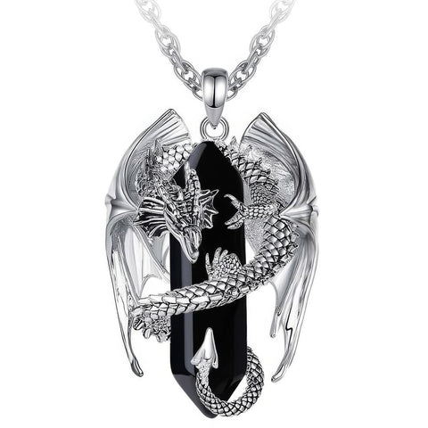 Pendentif Dragon Pierre Noire