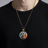 Pendentif Rond Dragon Phoenix