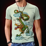 T-Shirt Dragon Chinois Céleste
