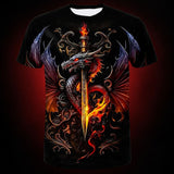 T-Shirt Dragon et Epée Légendaire