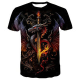 T-Shirt Dragon et Epée Légendaire