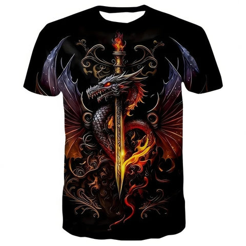 T-Shirt Dragon et Epée Légendaire