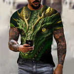 T-Shirt Tête de Dragon Vert