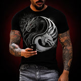 T-Shirt Tête de Dragon Yin Yang