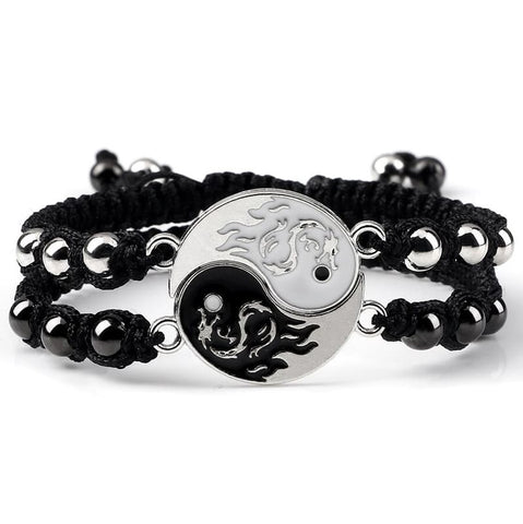 Bracelet Dragon Yin Yang Noir et Blanc