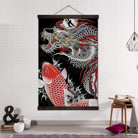 Tableau Japonais Dragon du lac