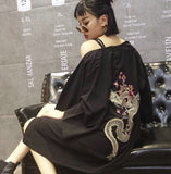Kimono Noir Femme Dragon