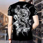 T-Shirt Dragon Chinois Noir et Blanc