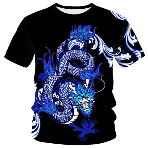 T-Shirt Dragon Bleu