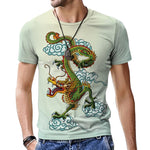 T-Shirt Dragon Vert et Nuages