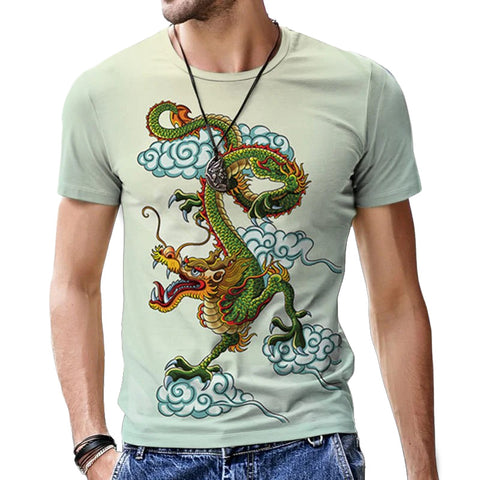 T-Shirt Dragon Chinois Céleste