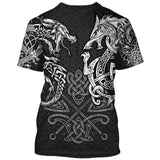 T-Shirt Dragon Scandinave Gris