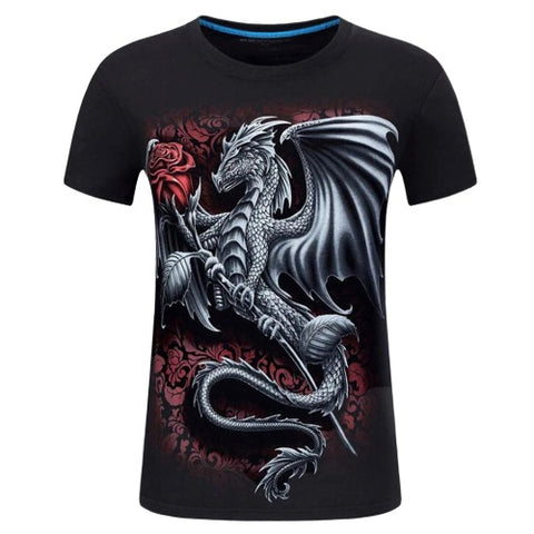 T-Shirt Dragon Rose