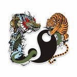 Autocollant Yin Yang Dragon et Tigre